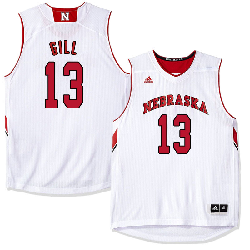 Men Nebraska Cornhuskers #13 Anton Gill College Basketball Jersyes Sale-White